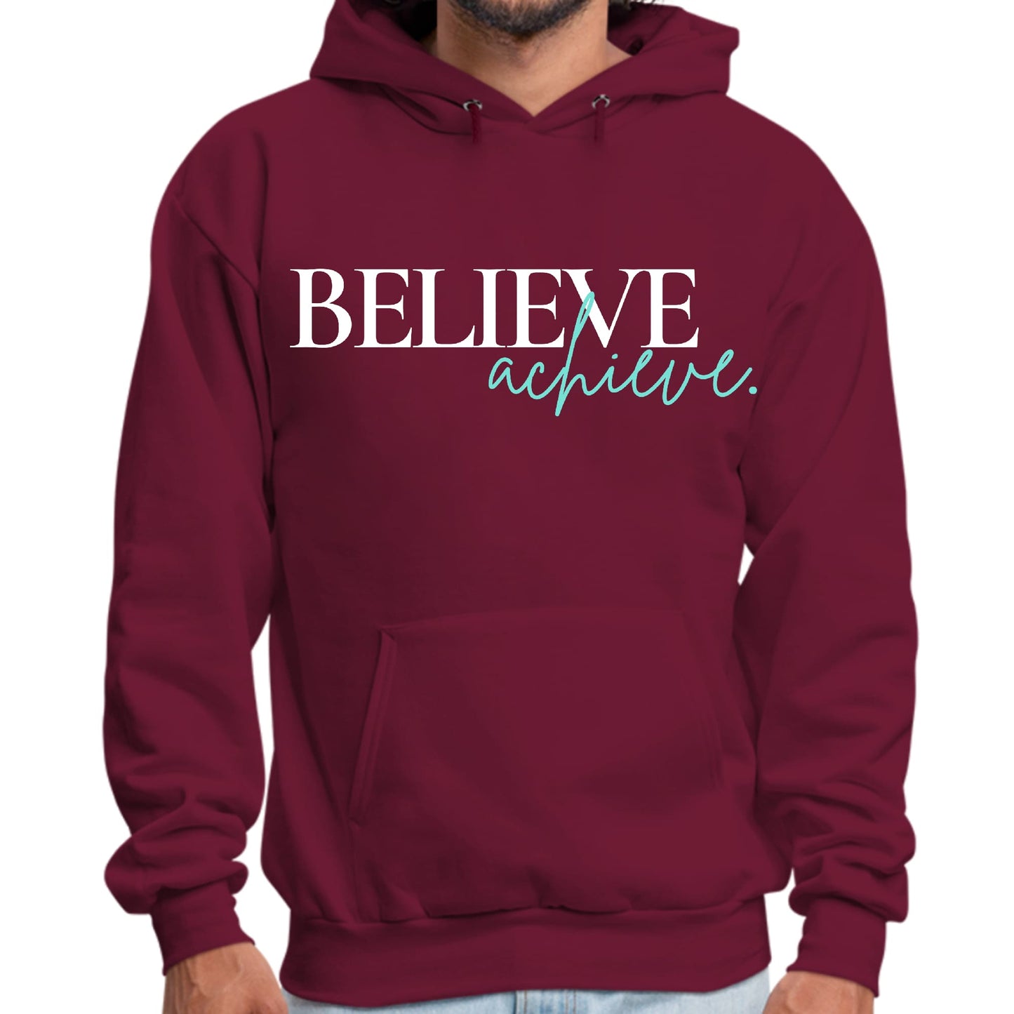 Mens Graphic Hoodie Believe and Achieve-4