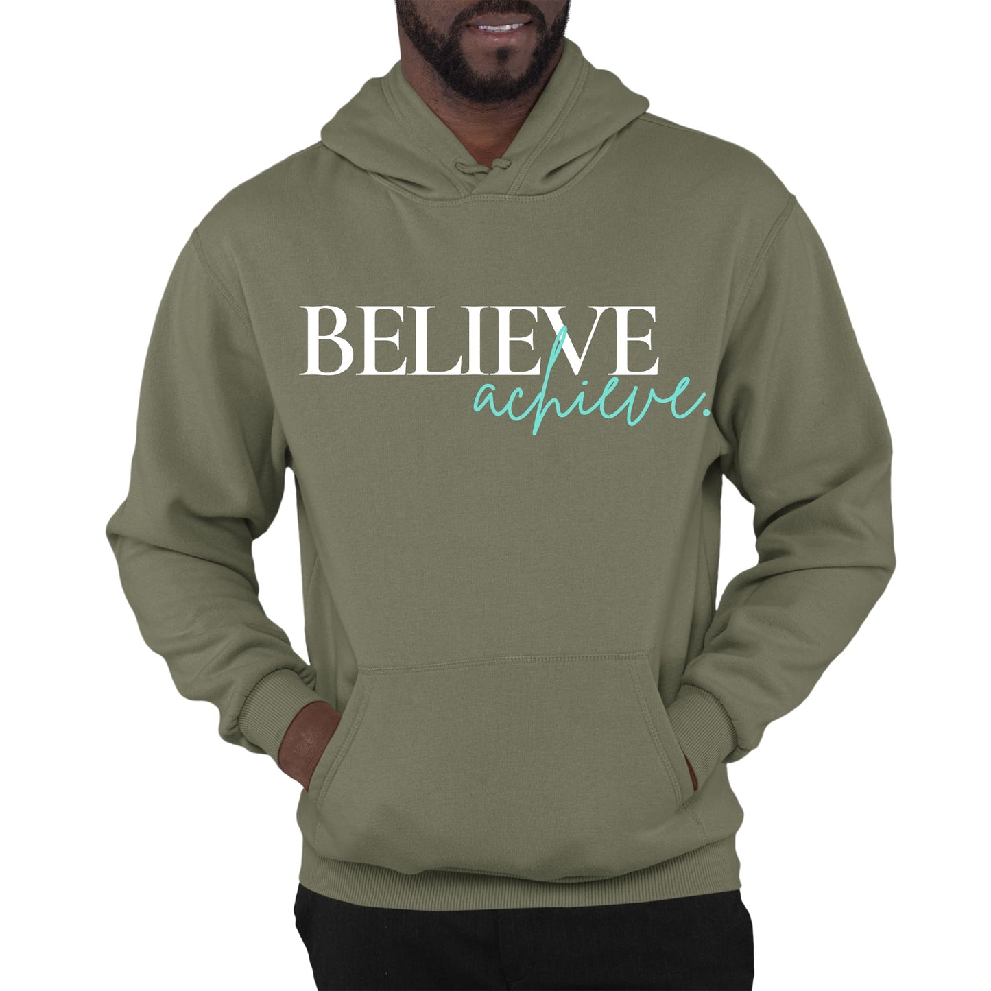 Mens Graphic Hoodie Believe and Achieve-5