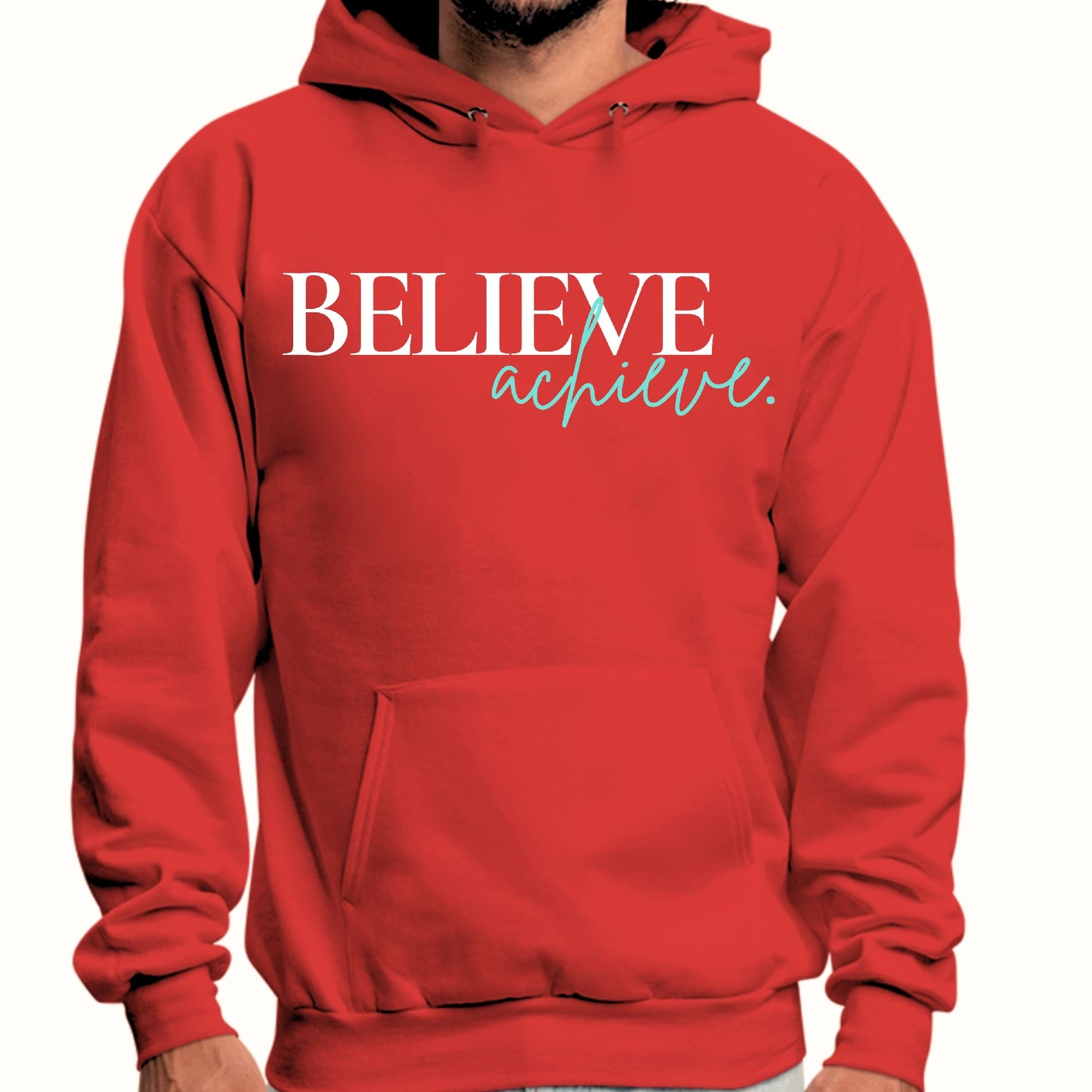 Mens Graphic Hoodie Believe and Achieve-2