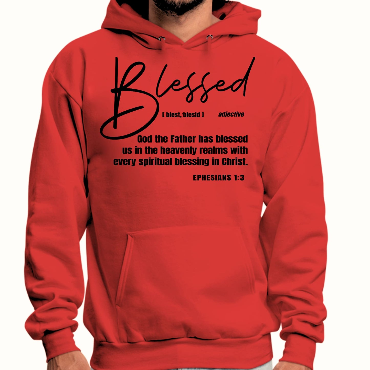 Mens Graphic Hoodie Blessed in Christ-2