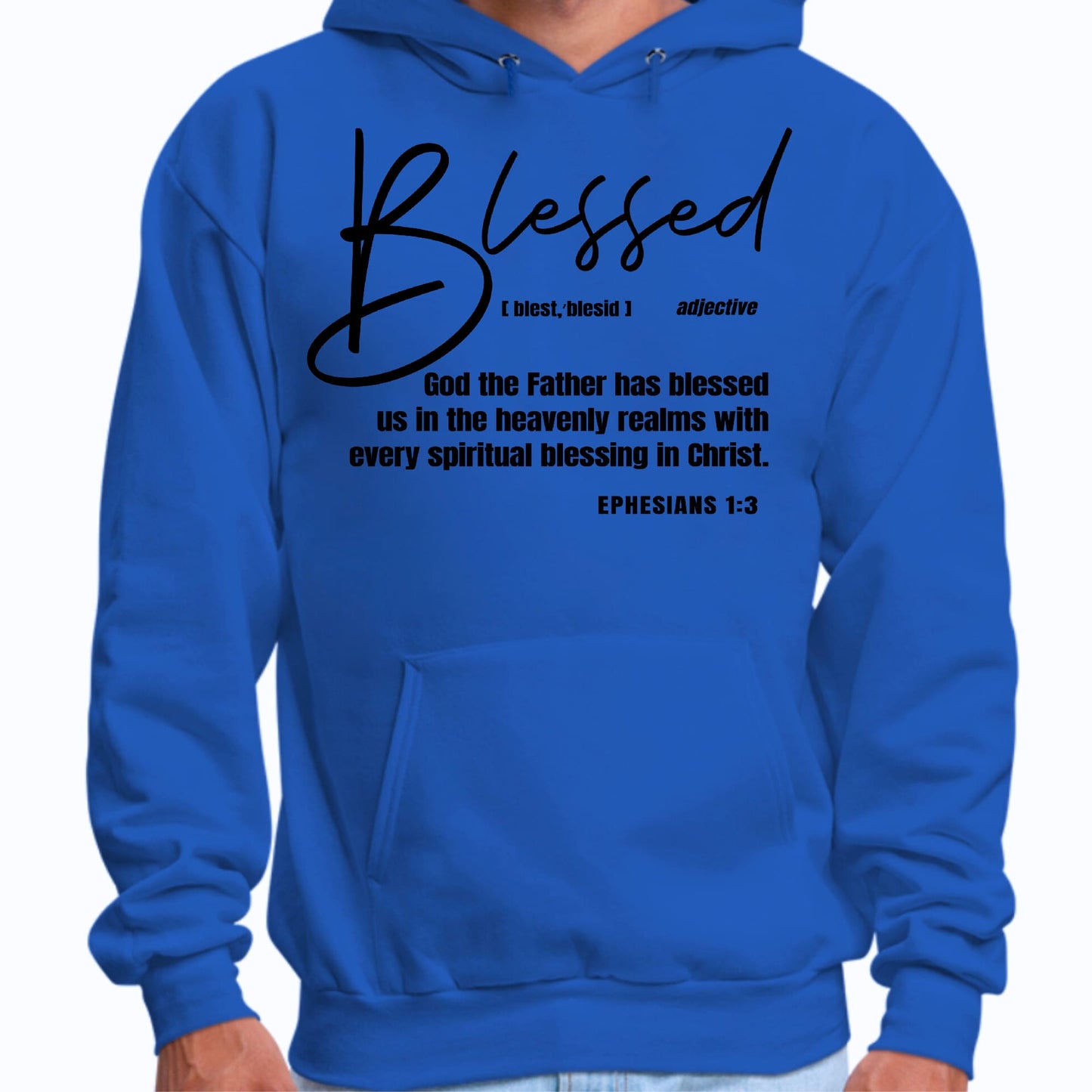 Mens Graphic Hoodie Blessed in Christ-3