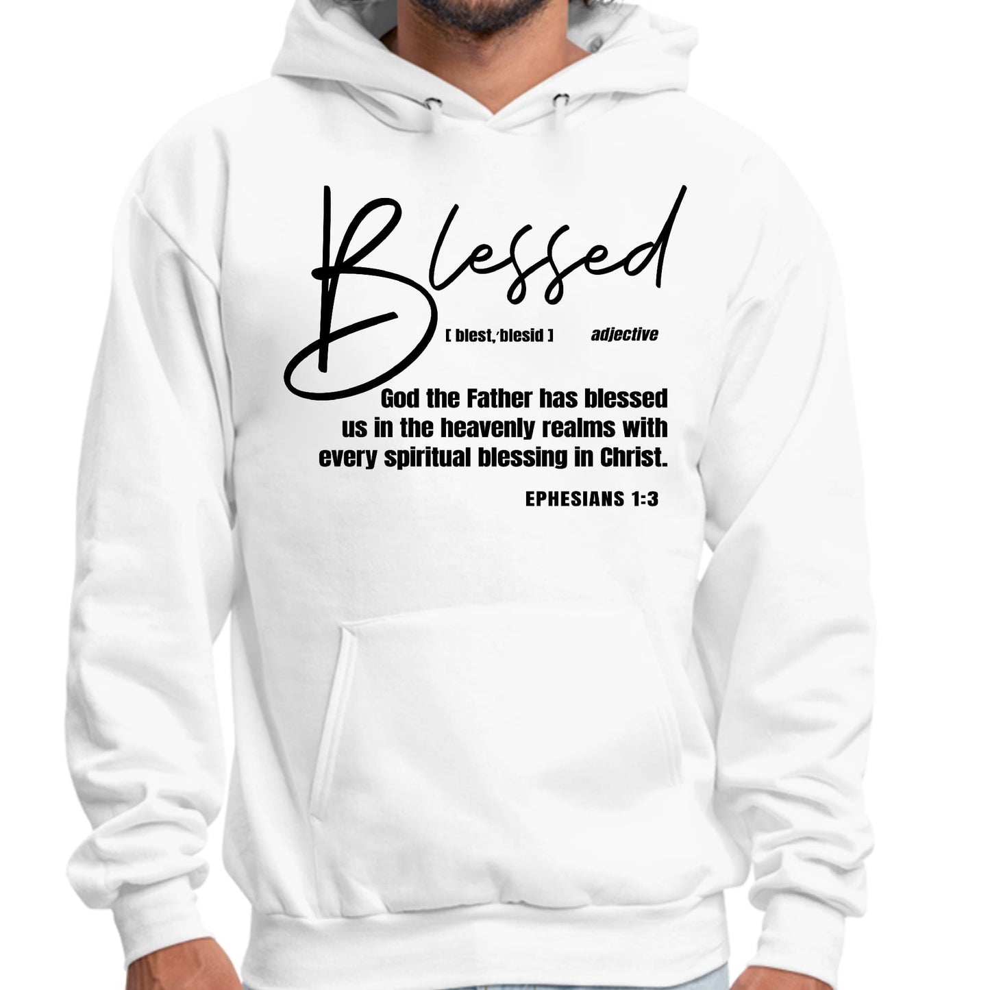 Mens Graphic Hoodie Blessed in Christ-0