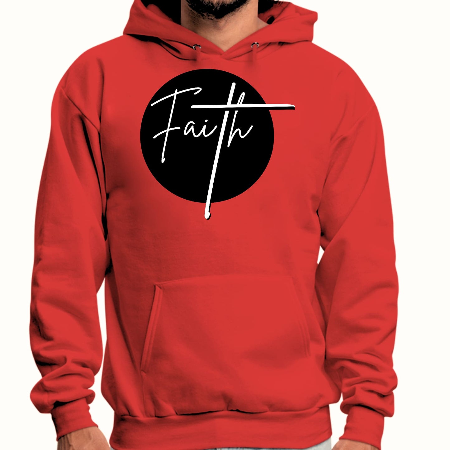 Mens Graphic Hoodie Faith Print-2