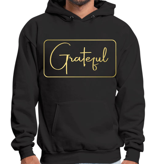 Mens Graphic Hoodie Grateful - Metallic Gold Illustration-0