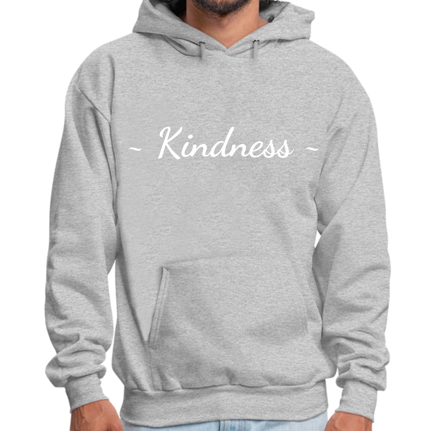 Mens Graphic Hoodie Kindness White Print-7