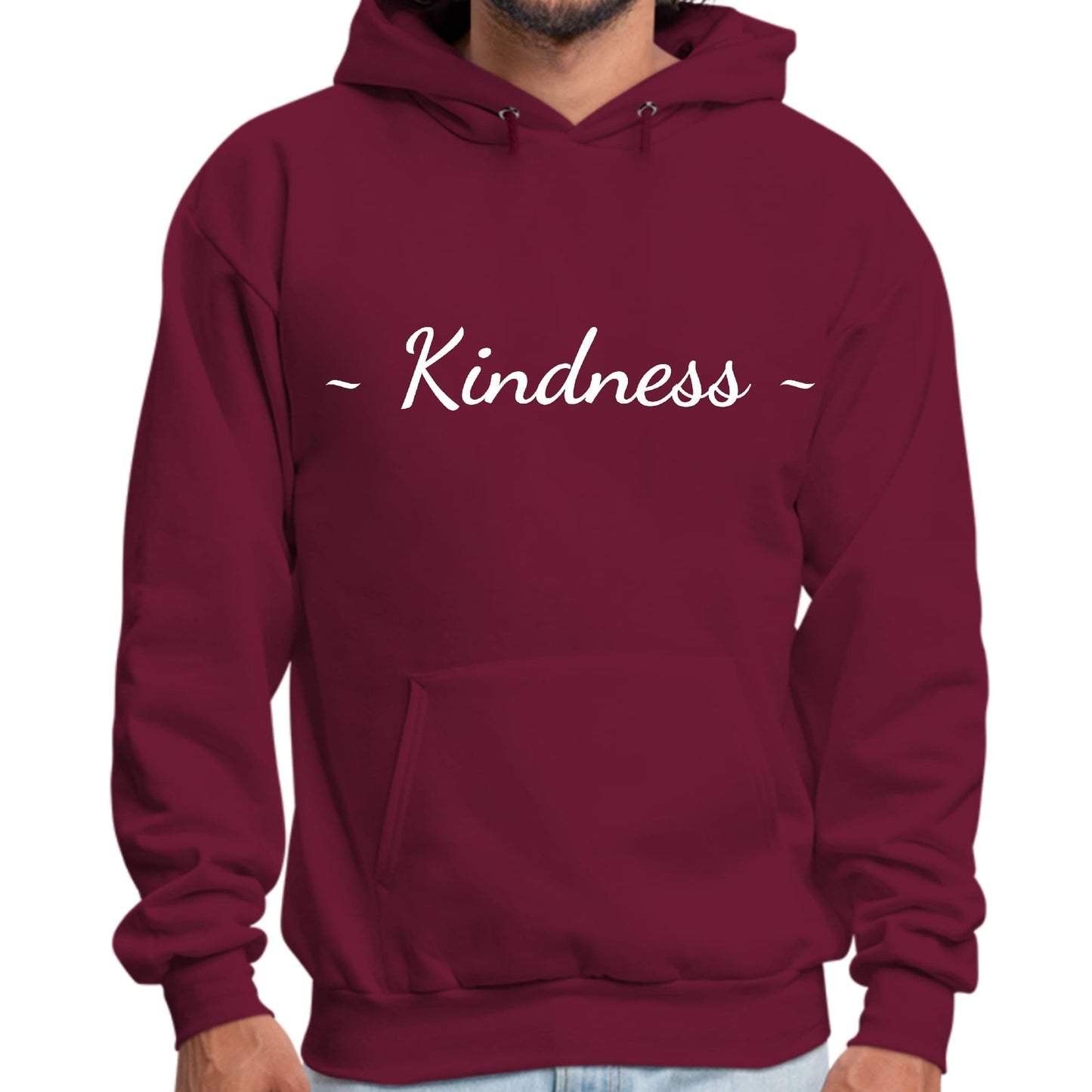 Mens Graphic Hoodie Kindness White Print-4