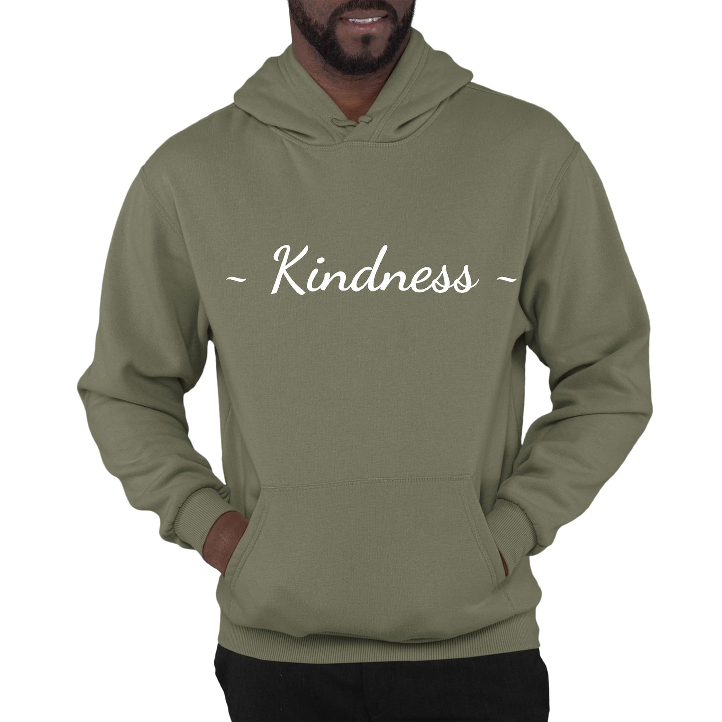 Mens Graphic Hoodie Kindness White Print-5