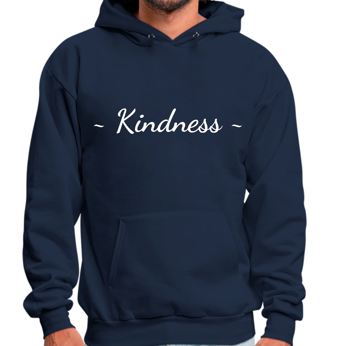 Mens Graphic Hoodie Kindness White Print-3