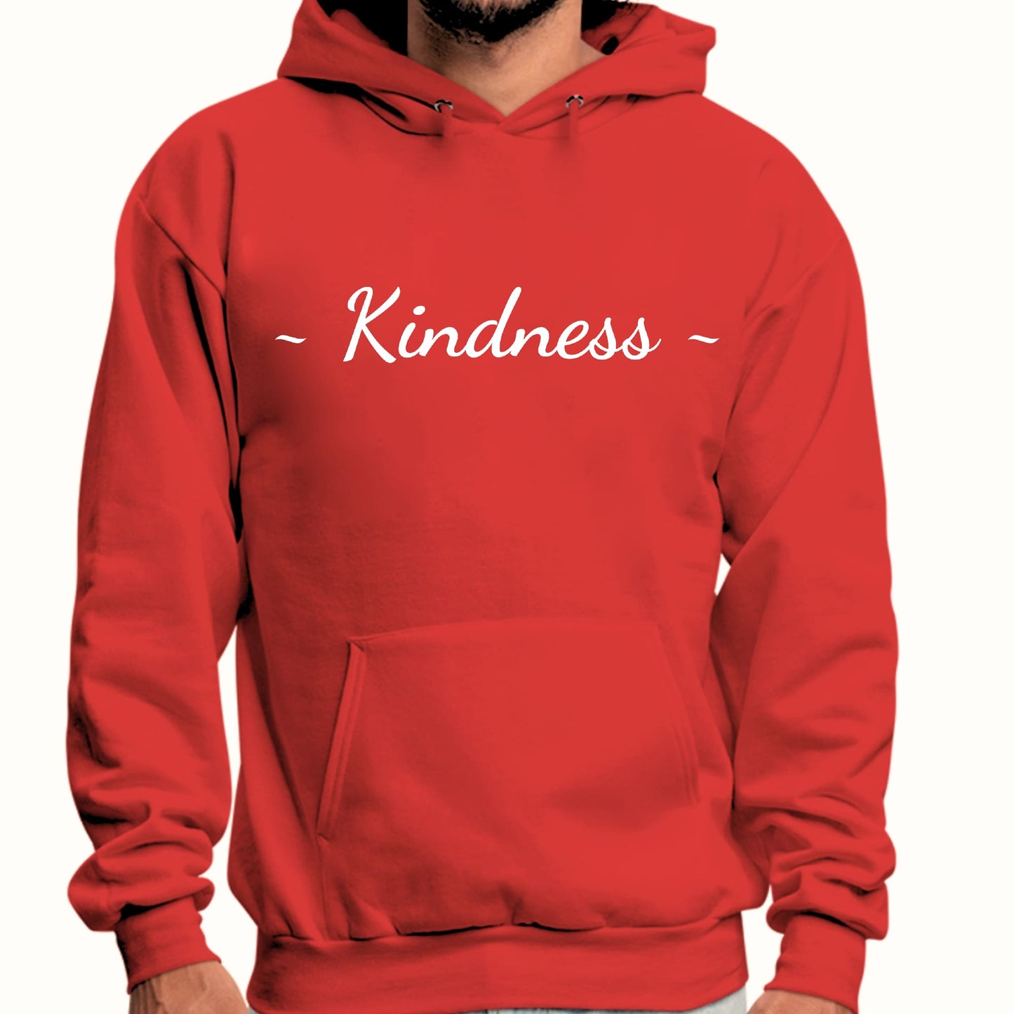 Mens Graphic Hoodie Kindness White Print-2