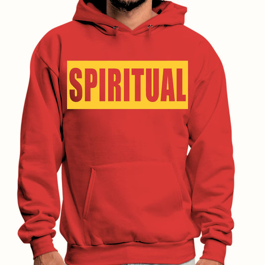 Mens Graphic Hoodie Spiritual Yellow Gold Colorblock Illustration-1