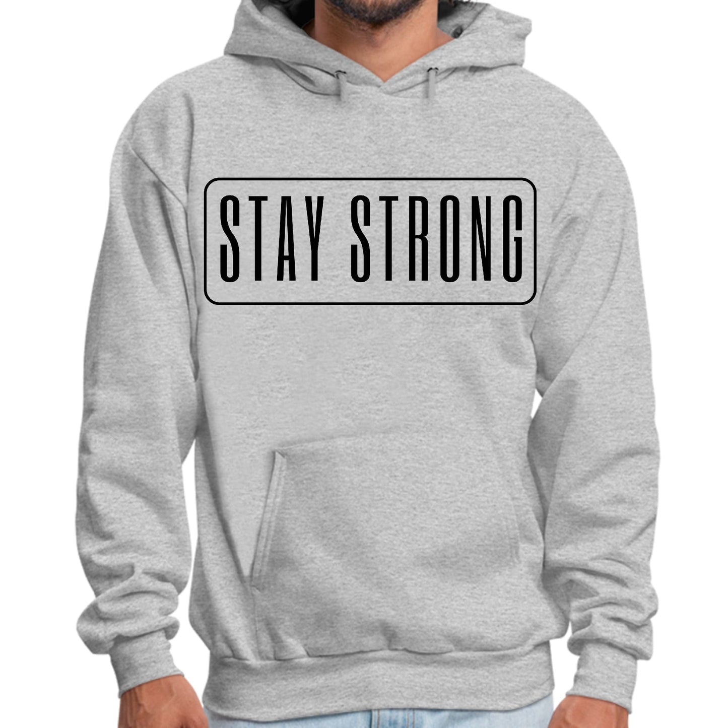 Mens Graphic Hoodie Stay Strong Print-1