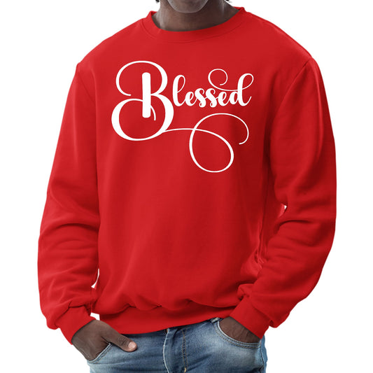Mens Graphic Sweatshirt - Blessed Graphic Illustration-1