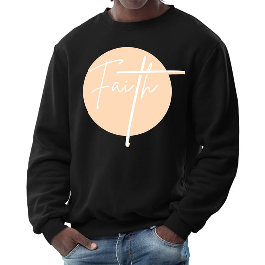 Mens Graphic Sweatshirt - Faith - Christian Affirmation - Peach-0