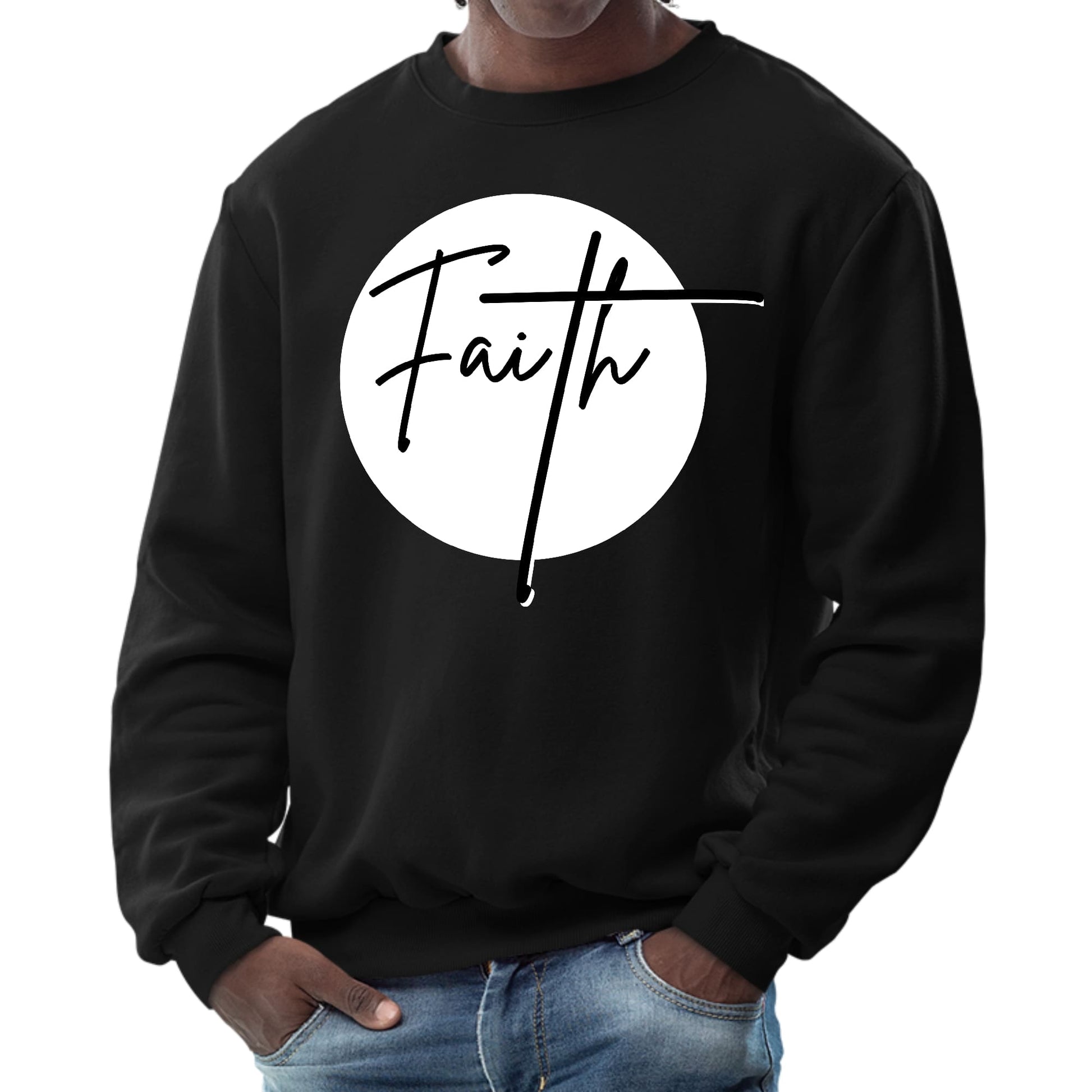 Mens Graphic Sweatshirt - Faith Print-0
