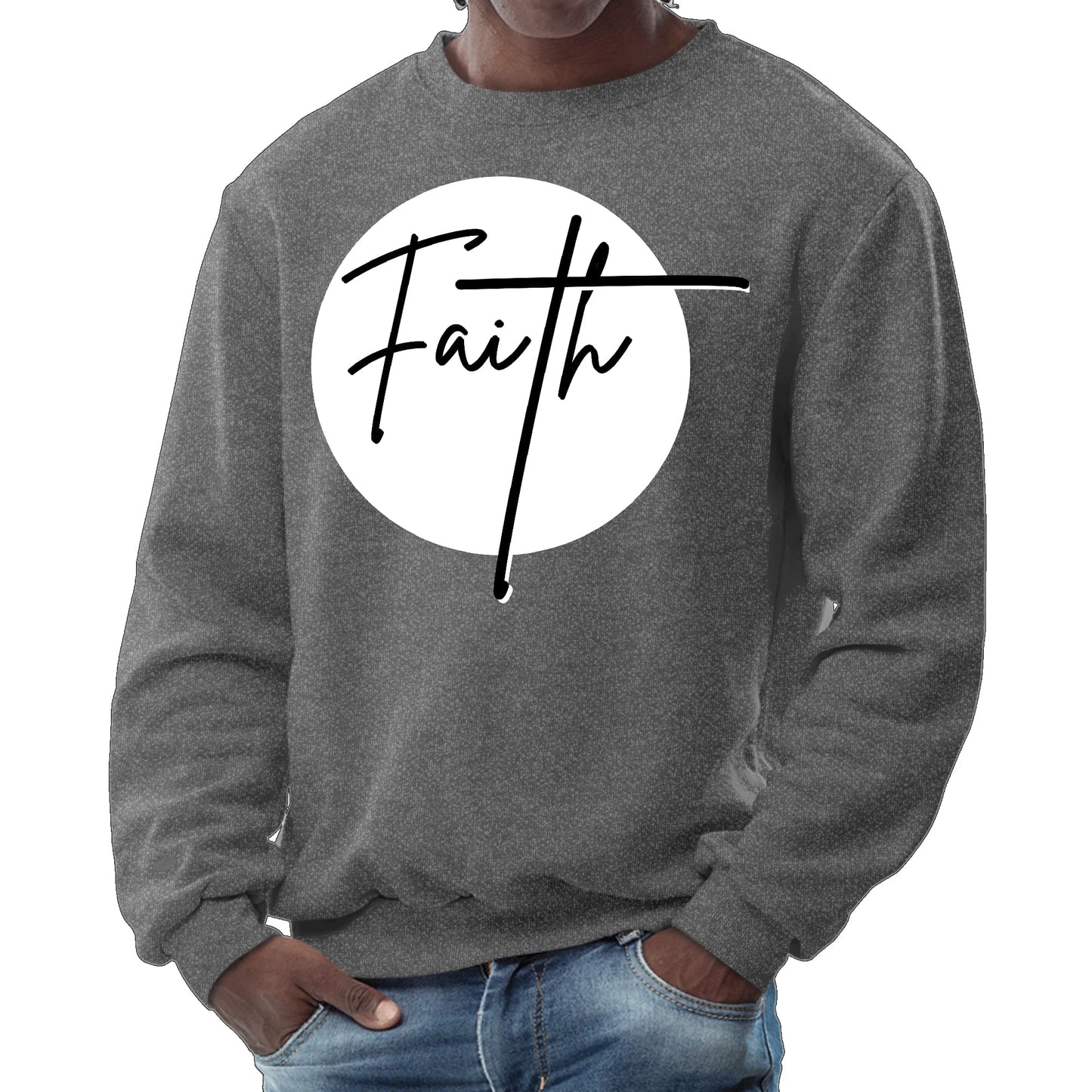 Mens Graphic Sweatshirt - Faith Print-6