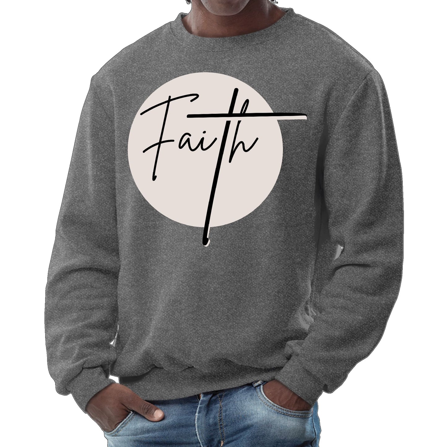 Mens Graphic Sweatshirt - Faith Print-6