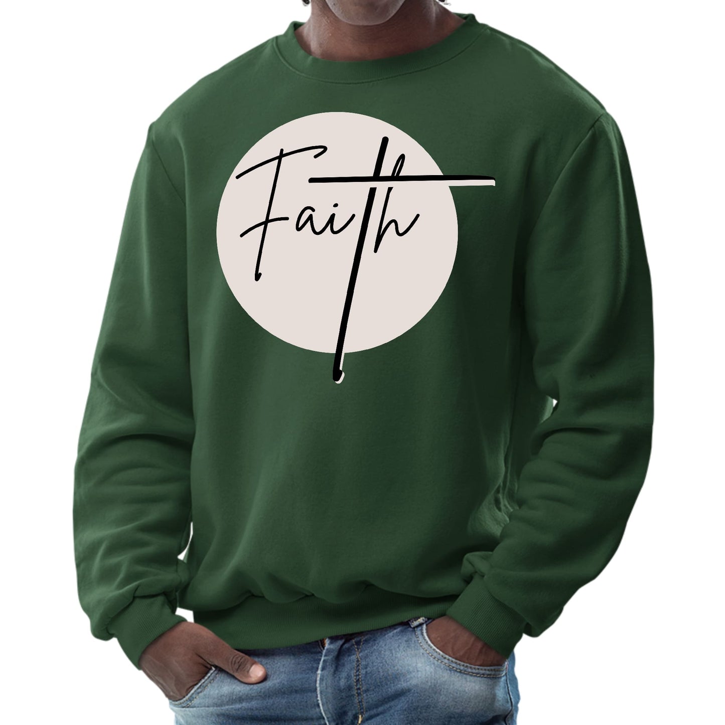Mens Graphic Sweatshirt - Faith Print-5