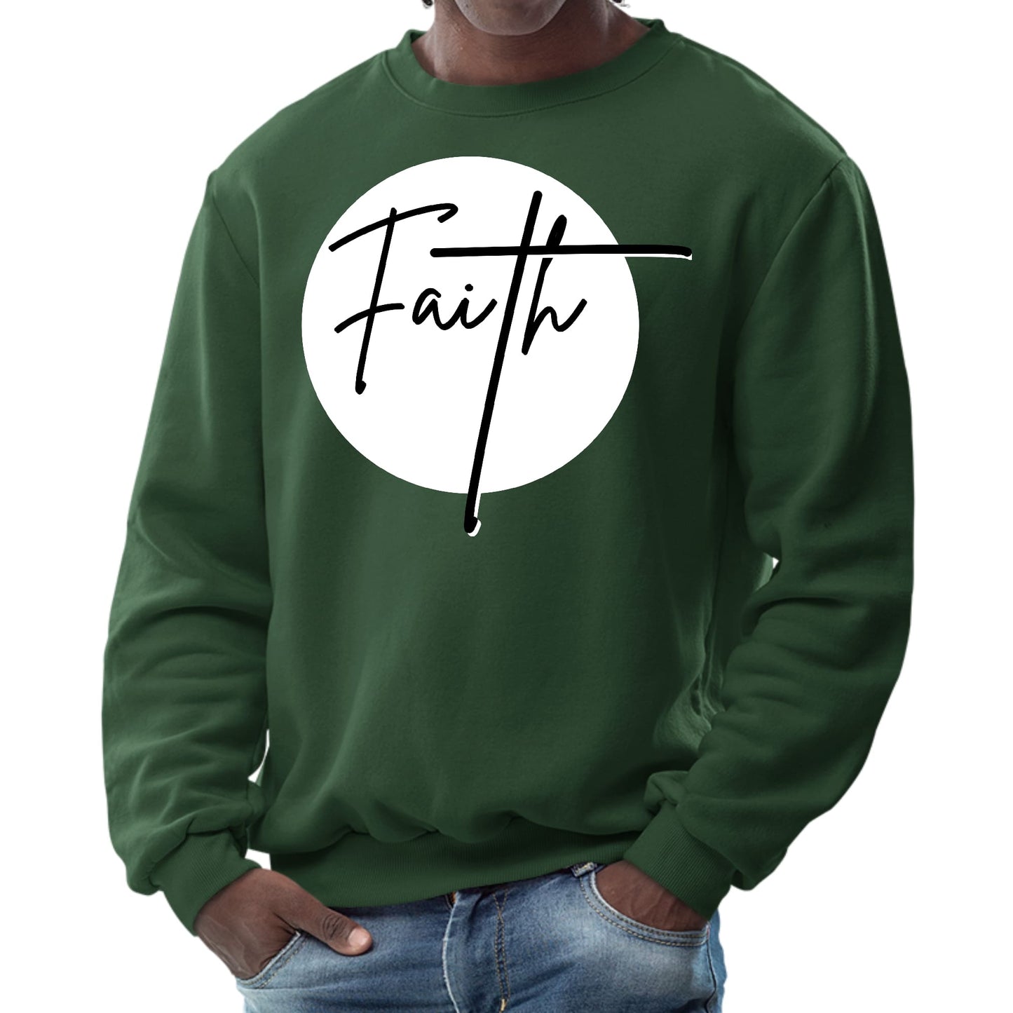 Mens Graphic Sweatshirt - Faith Print-5