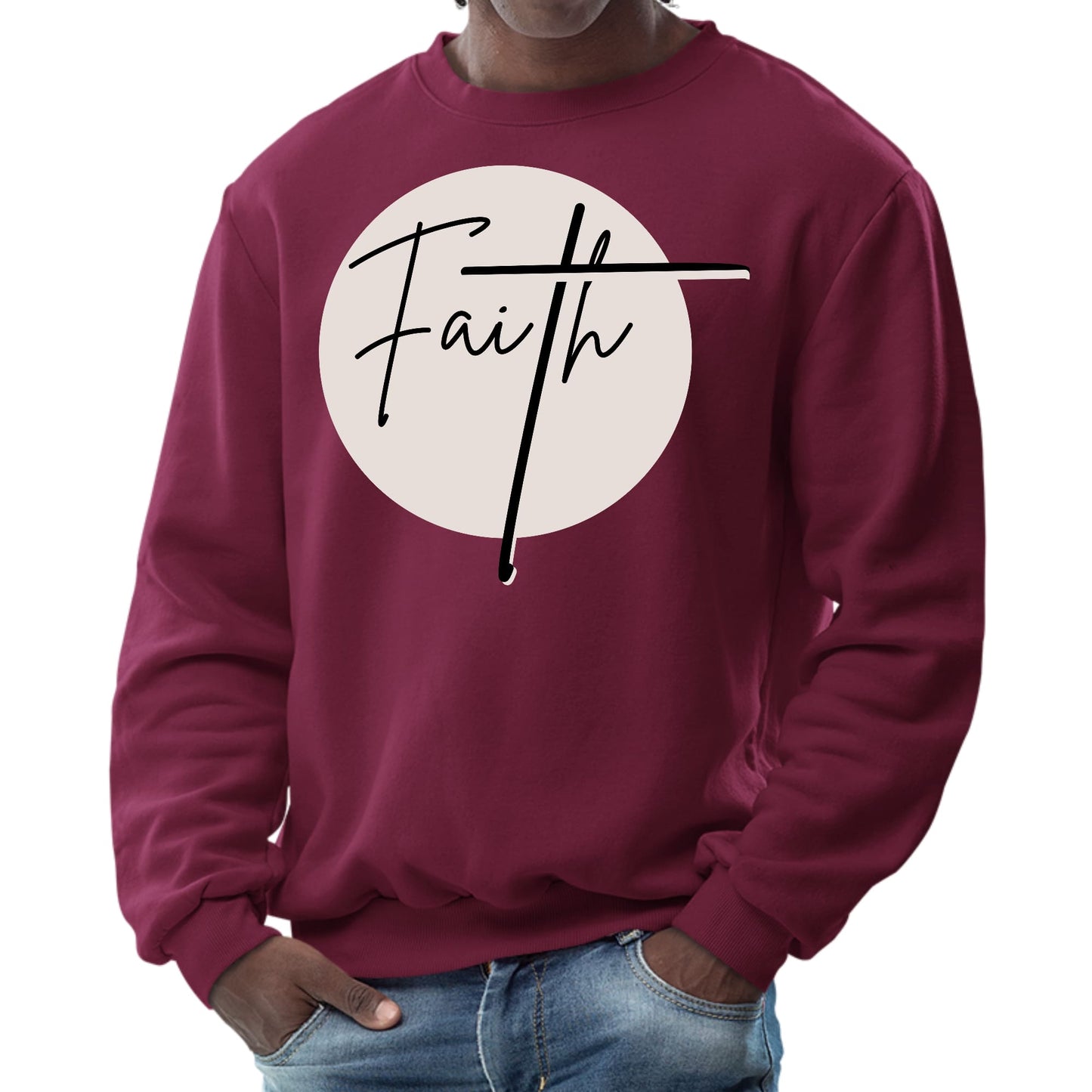 Mens Graphic Sweatshirt - Faith Print-4