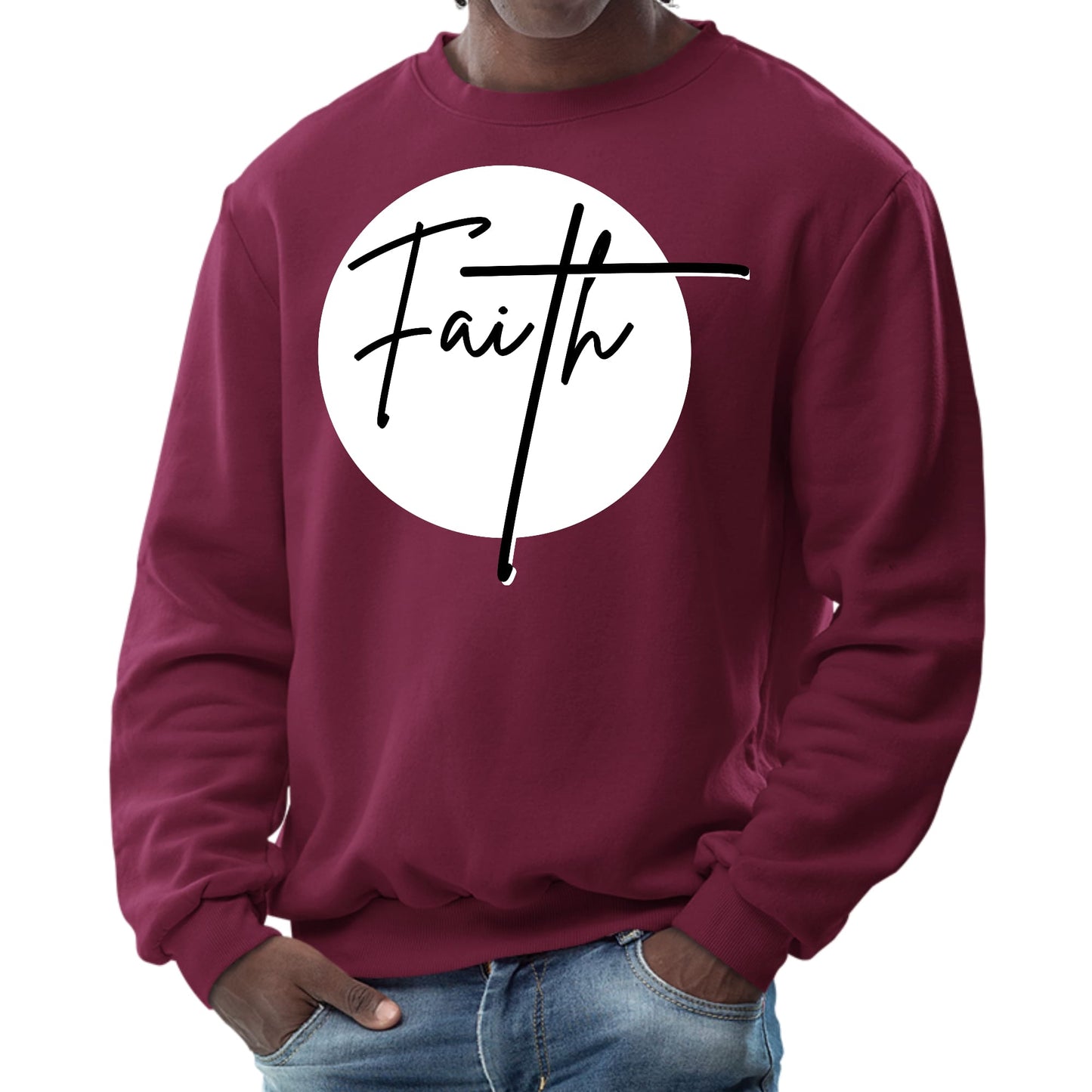 Mens Graphic Sweatshirt - Faith Print-4