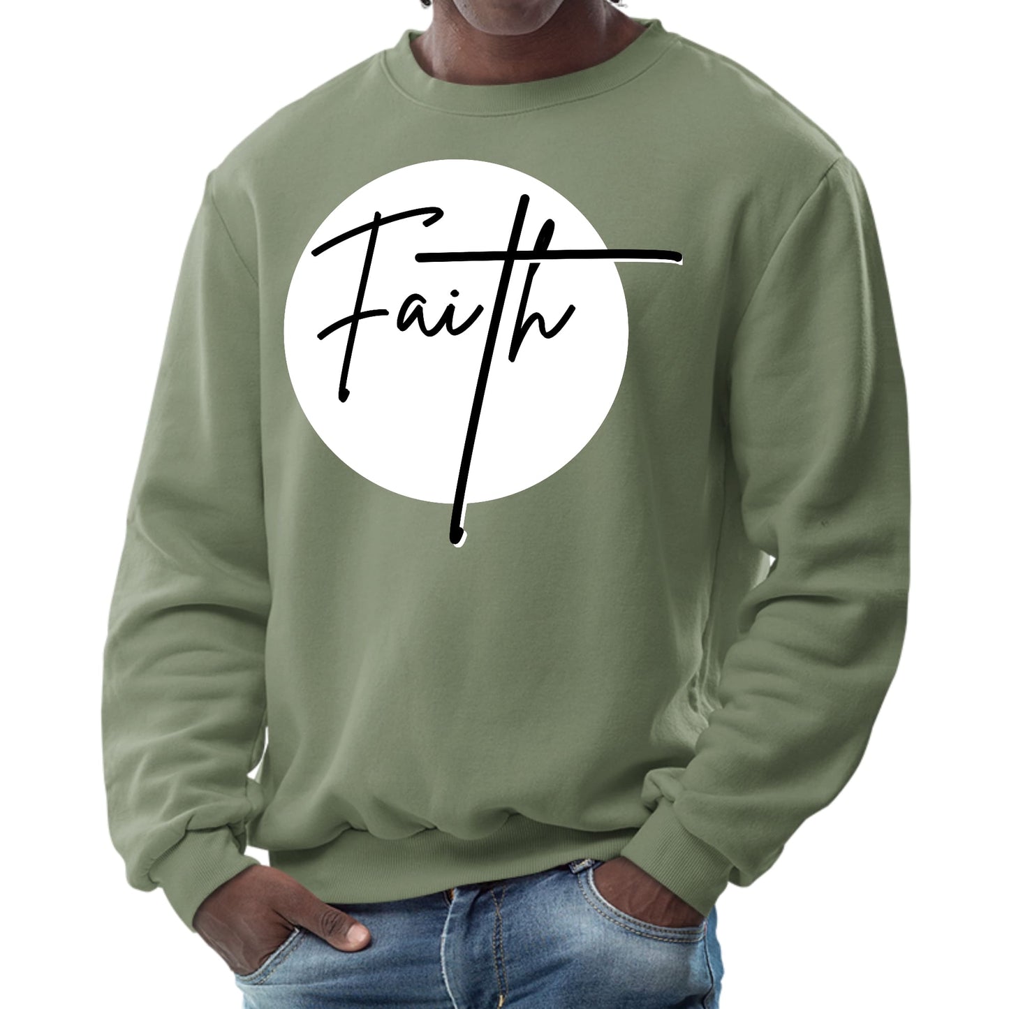 Mens Graphic Sweatshirt - Faith Print-7