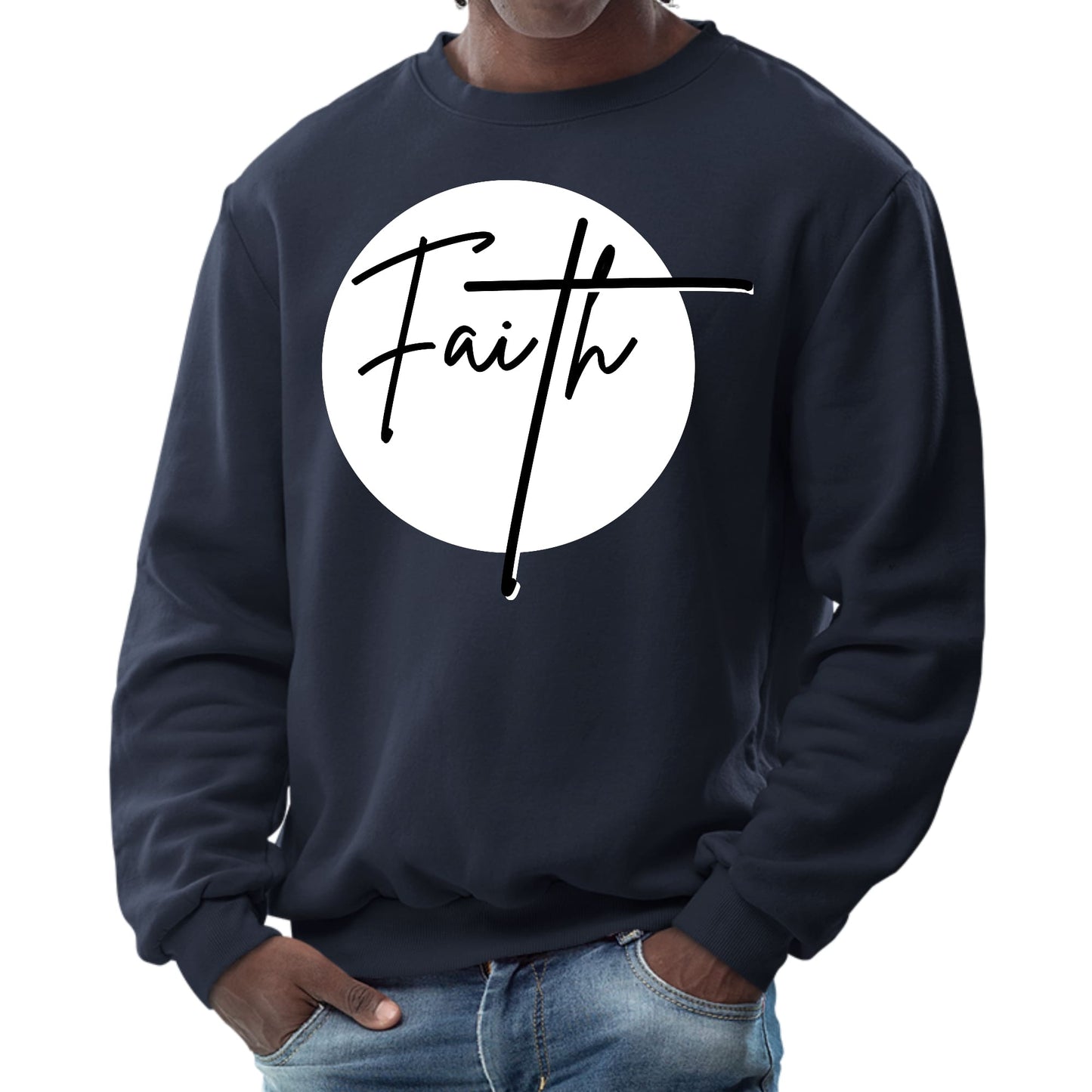 Mens Graphic Sweatshirt - Faith Print-2