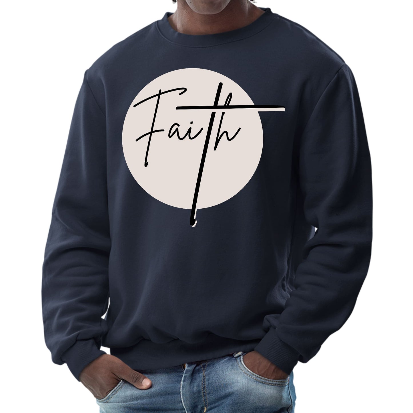 Mens Graphic Sweatshirt - Faith Print-2