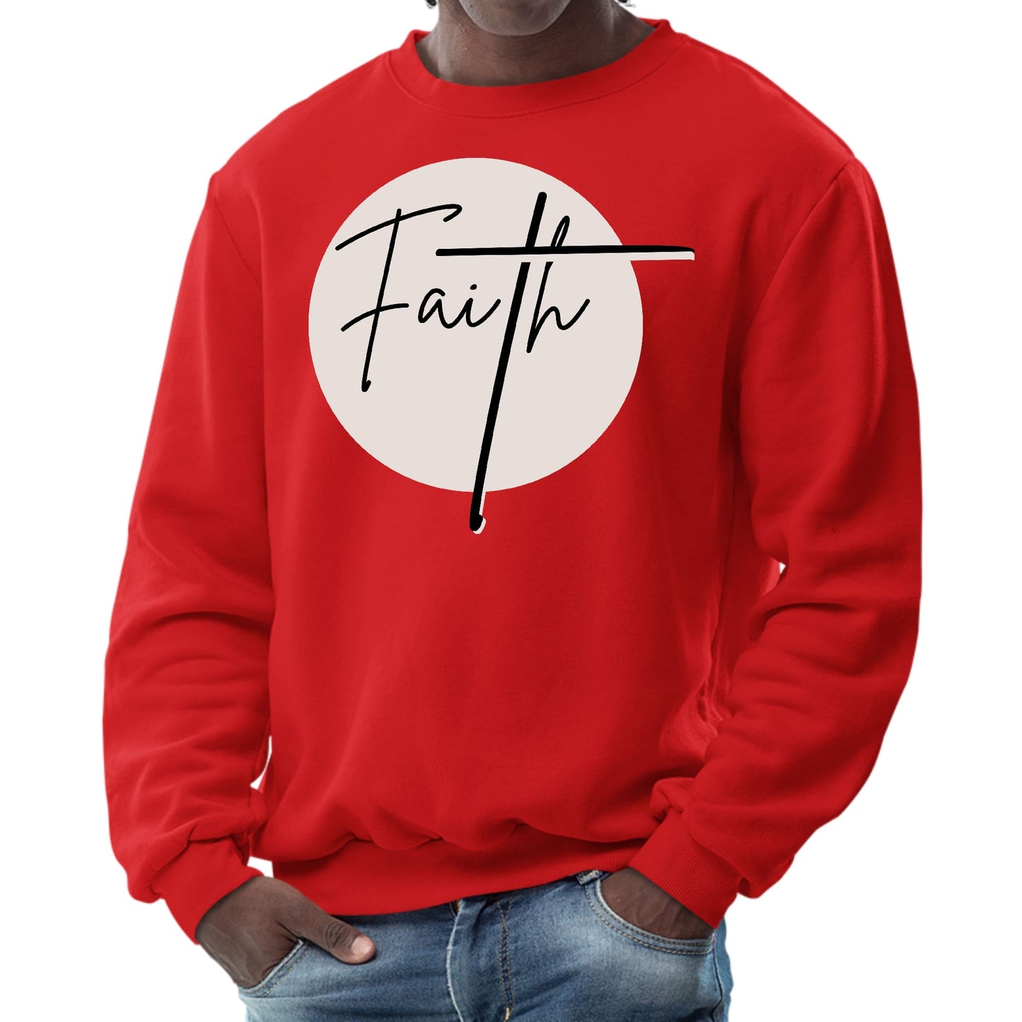 Mens Graphic Sweatshirt - Faith Print-1