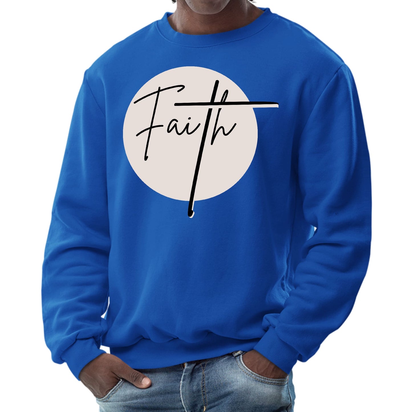 Mens Graphic Sweatshirt - Faith Print-3
