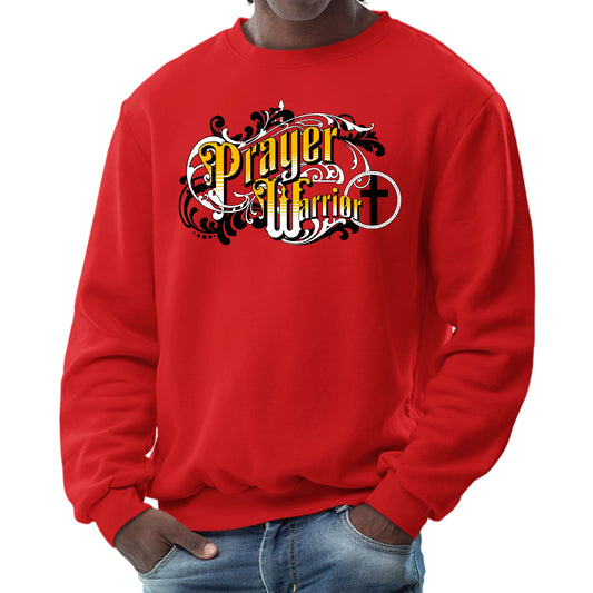 Mens Graphic Sweatshirt - Prayer Warrior Victorian Style Illustration-1