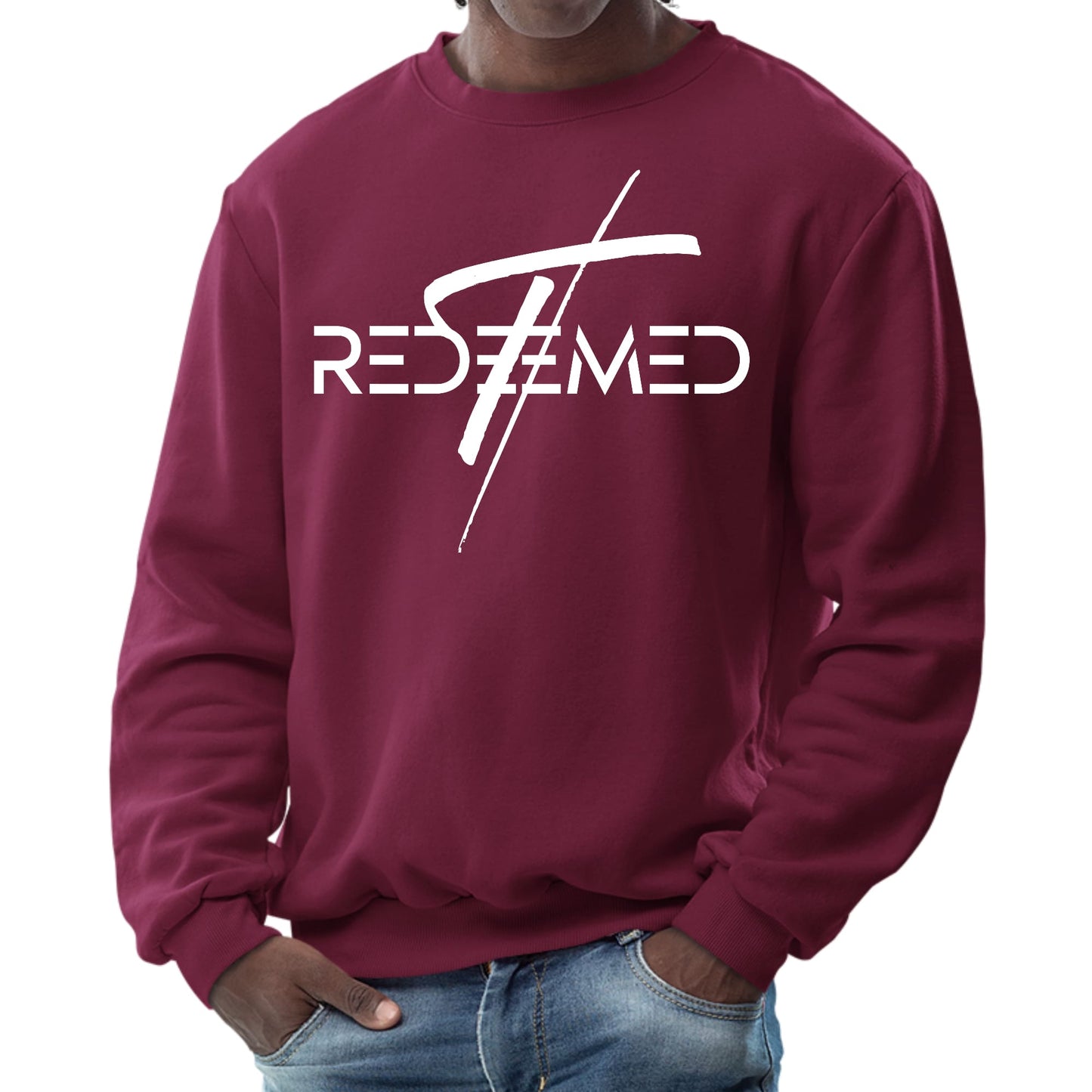 Mens Graphic Sweatshirt - Redeemed Cross-4