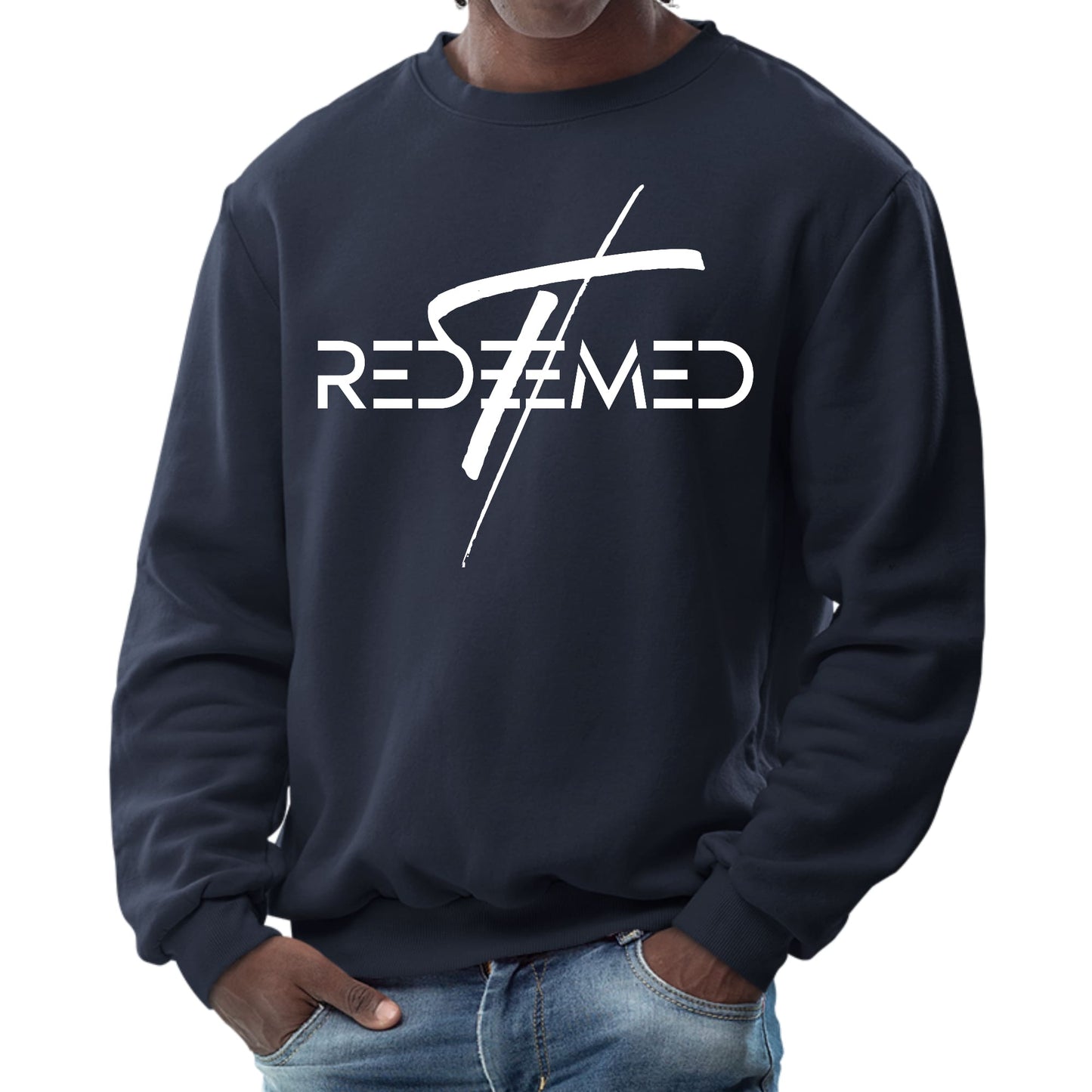 Mens Graphic Sweatshirt - Redeemed Cross-2