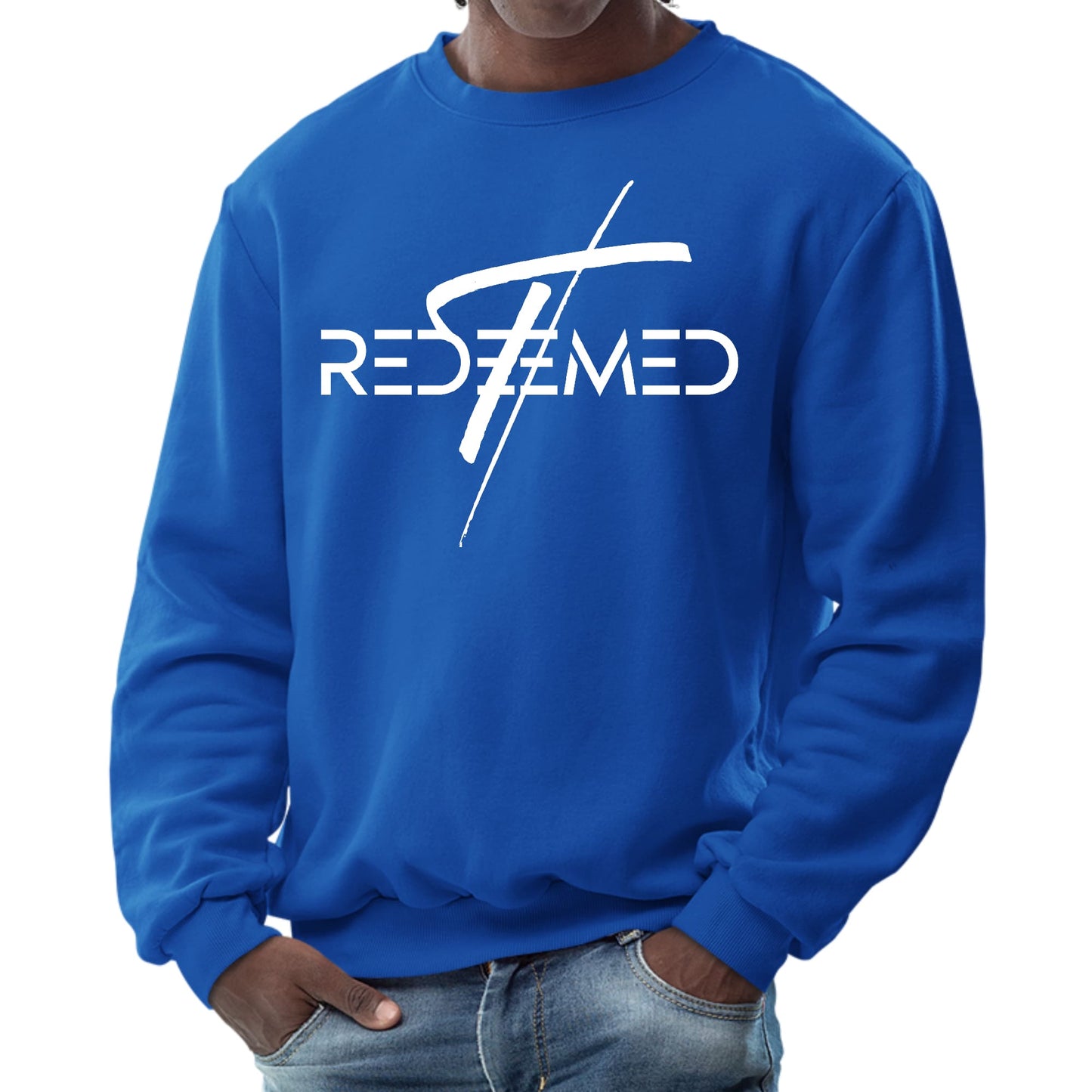 Mens Graphic Sweatshirt - Redeemed Cross-3