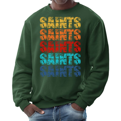 Mens Graphic Sweatshirt - Saints Colorful Art Illustration-6