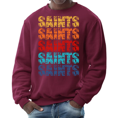 Mens Graphic Sweatshirt - Saints Colorful Art Illustration-3