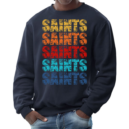 Mens Graphic Sweatshirt - Saints Colorful Art Illustration-5