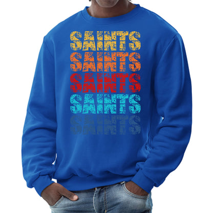 Mens Graphic Sweatshirt - Saints Colorful Art Illustration-2