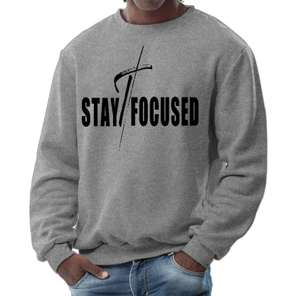 Mens Graphic Sweatshirt - Stay Focused Black Print-7