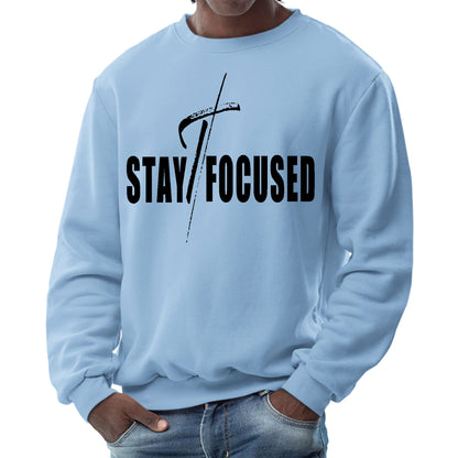 Mens Graphic Sweatshirt - Stay Focused Black Print-5