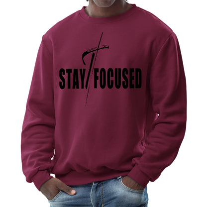 Mens Graphic Sweatshirt - Stay Focused Black Print-3