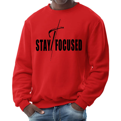 Mens Graphic Sweatshirt - Stay Focused Black Print-1