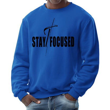 Mens Graphic Sweatshirt - Stay Focused Black Print-2
