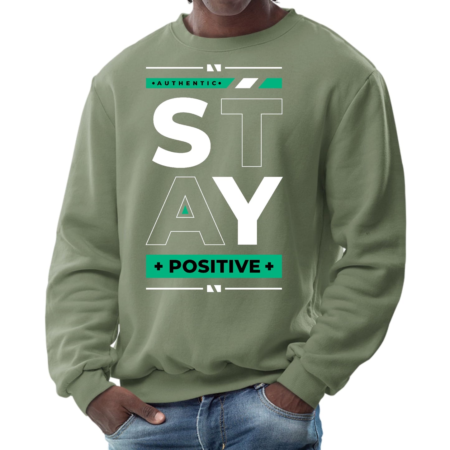 Mens Graphic Sweatshirt - Stay Positive-7