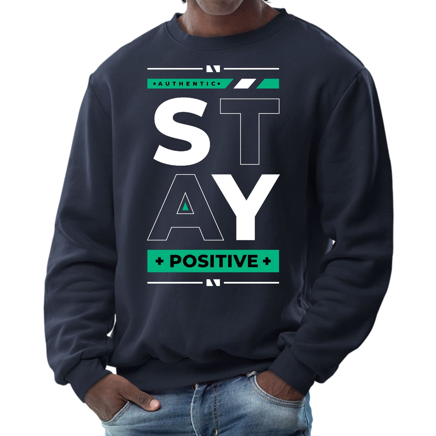 Mens Graphic Sweatshirt - Stay Positive-2
