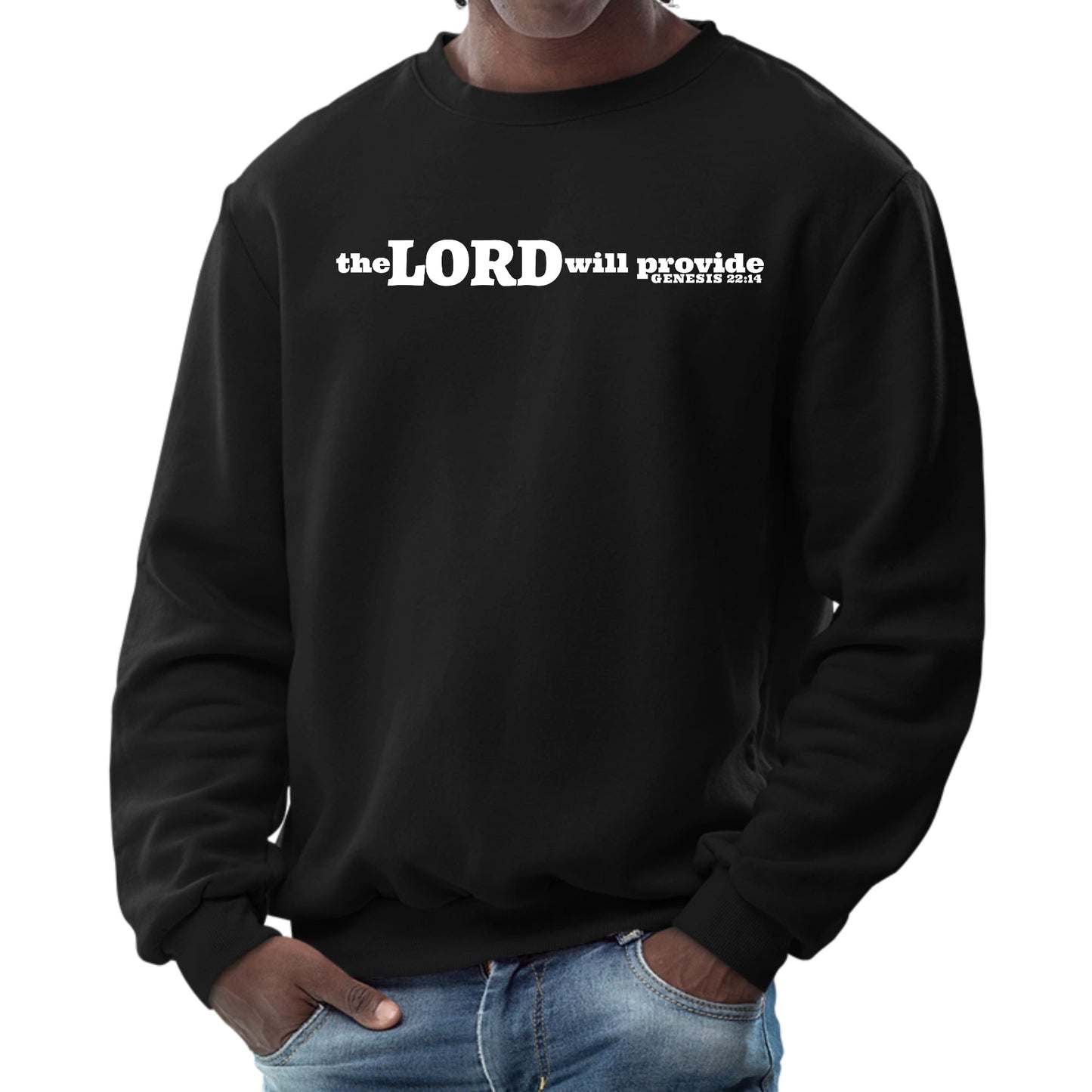 Mens Graphic Sweatshirt - the Lord will Provide Print-0