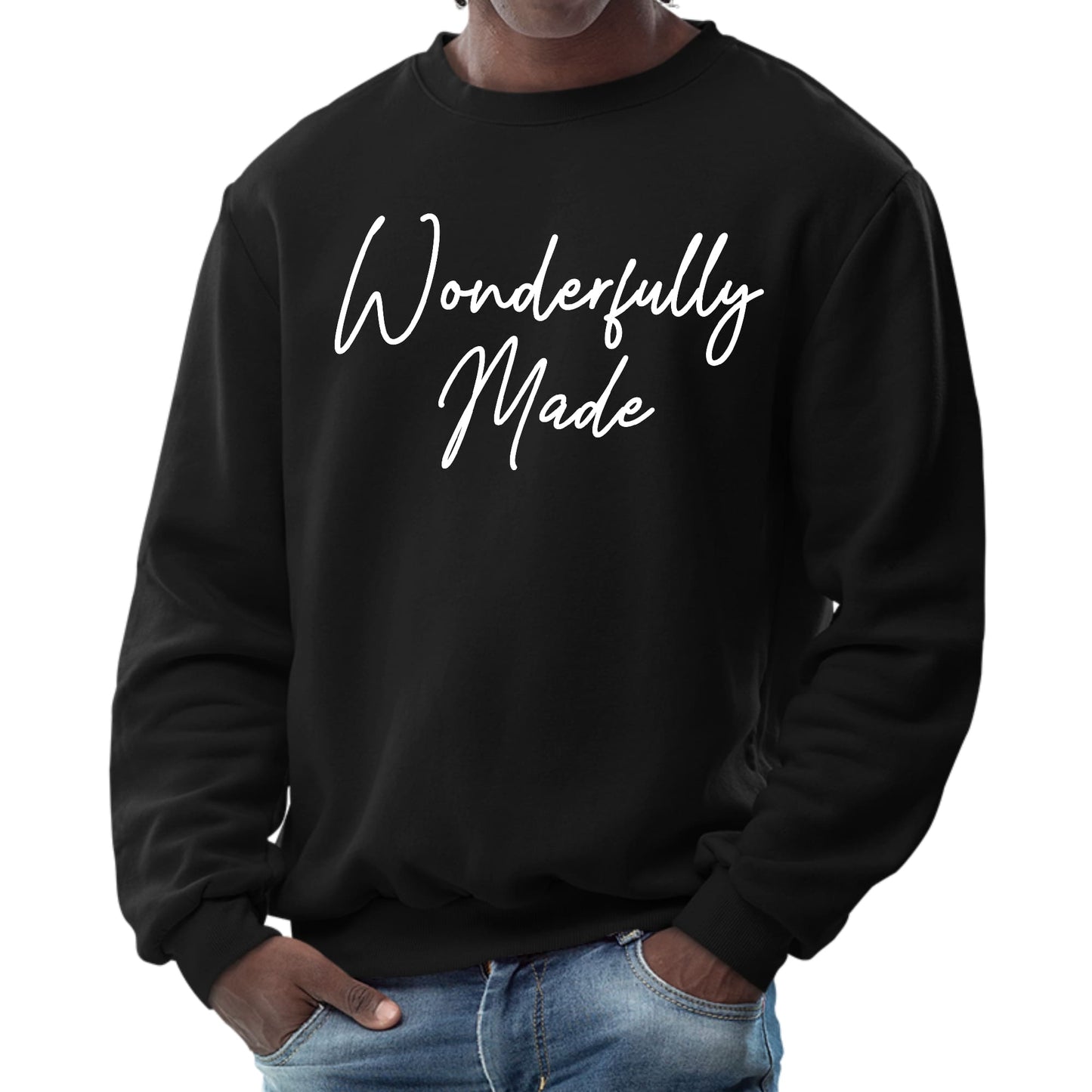 Mens Graphic Sweatshirt - Wonderfully Made-0
