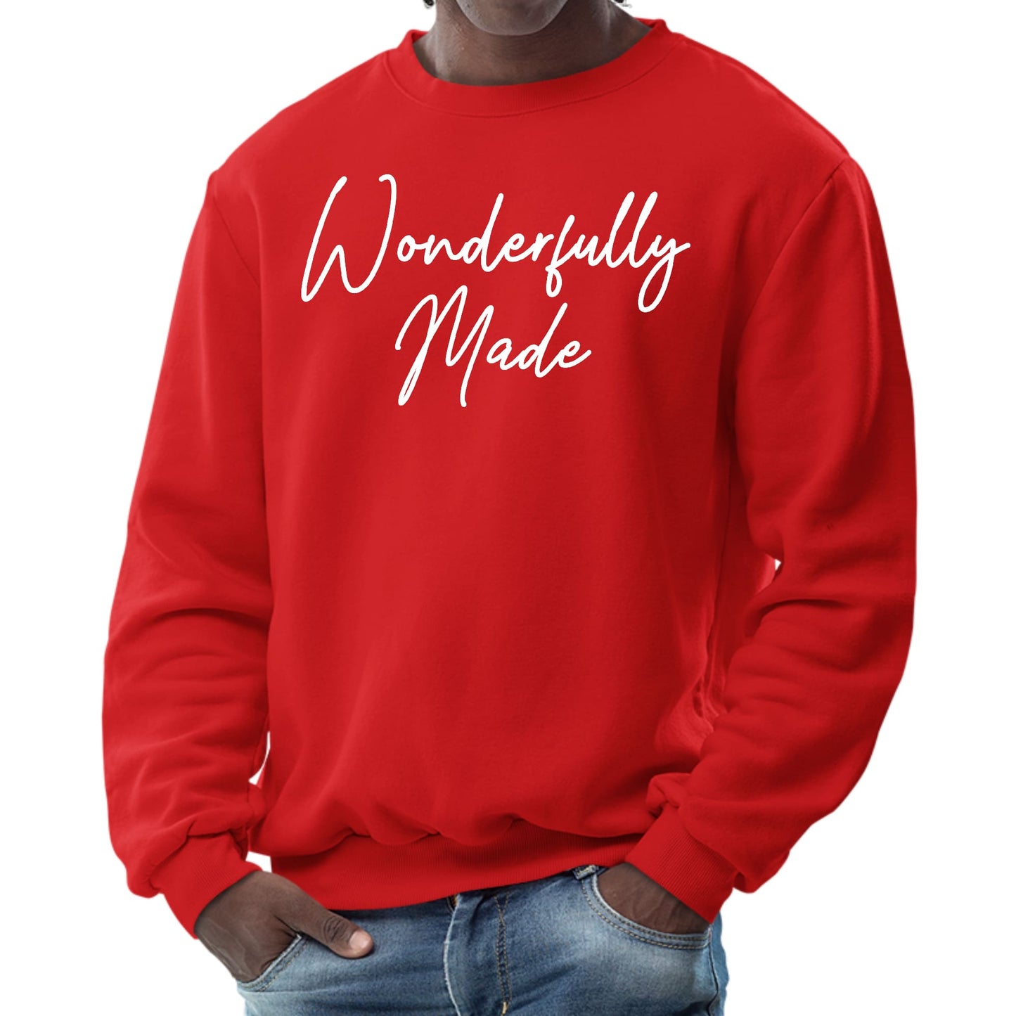 Mens Graphic Sweatshirt - Wonderfully Made-1