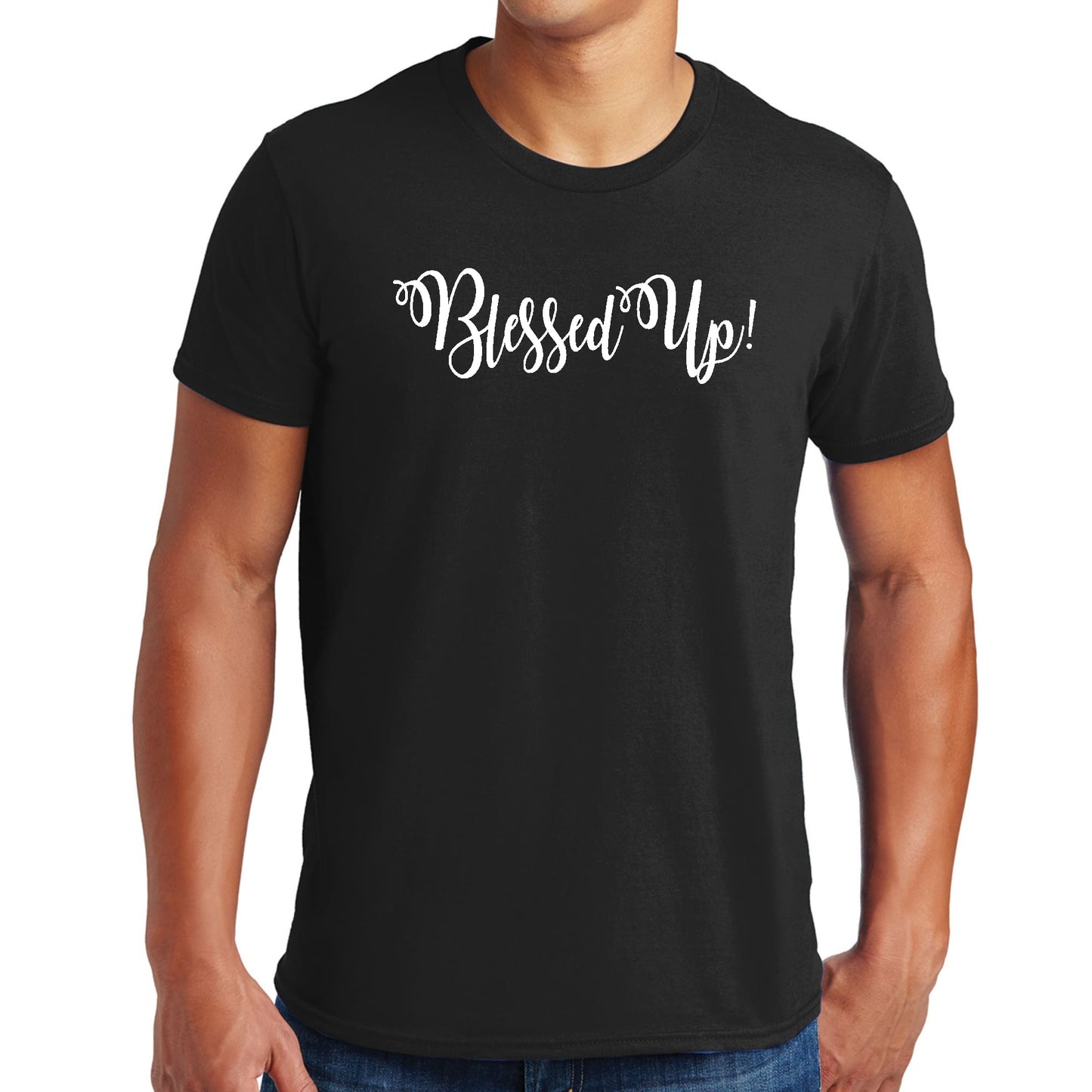 Mens Graphic T-shirt Blessed Up-0
