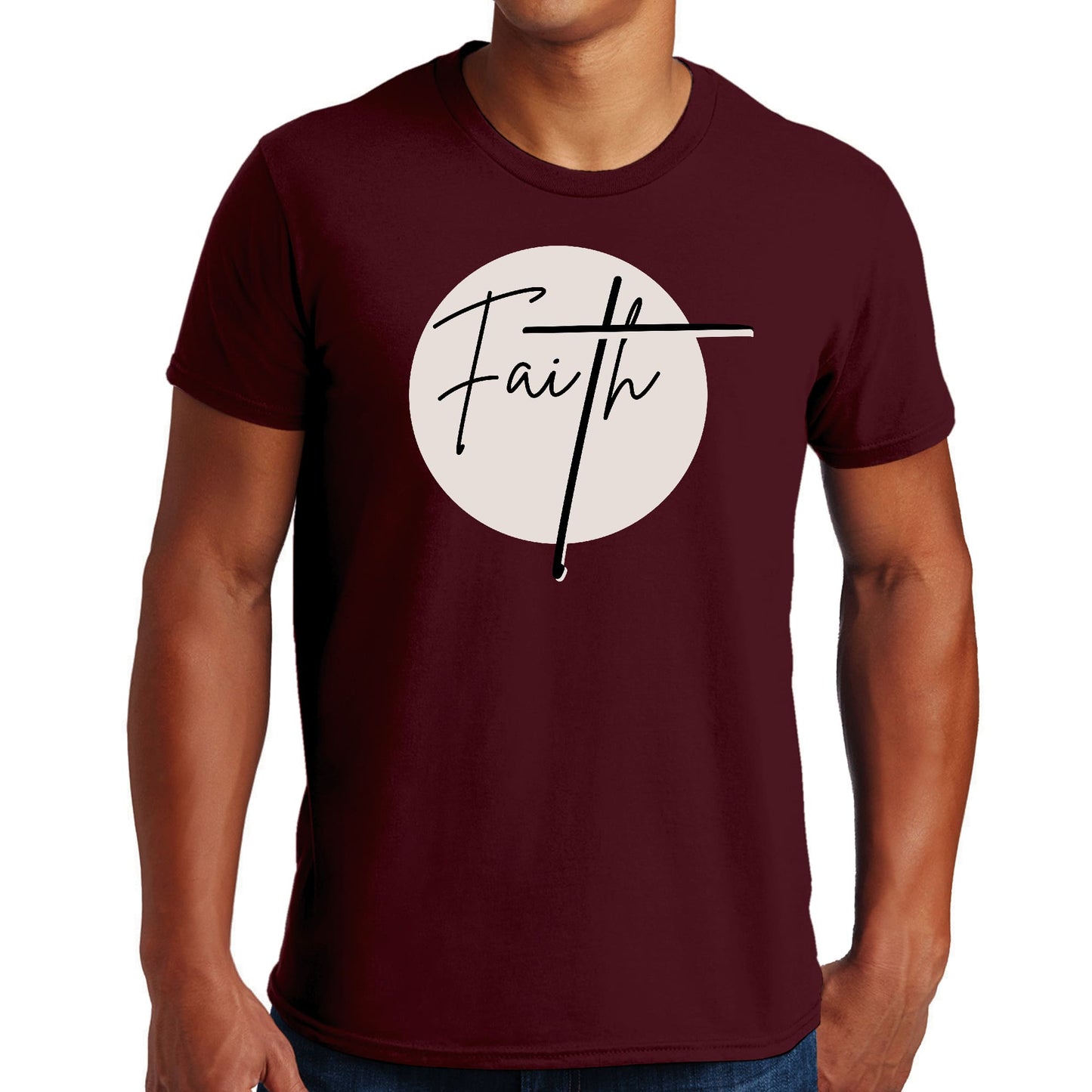 Mens Graphic T-shirt Faith Print-3