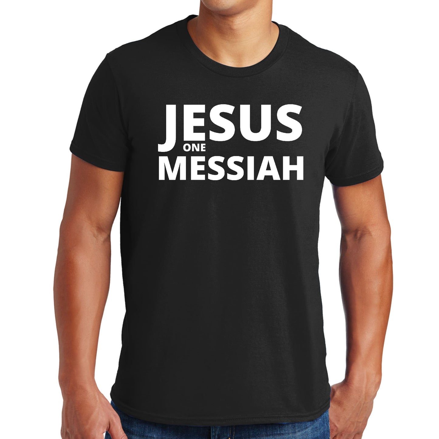 Mens Graphic T-shirt Jesus one Messiah-0